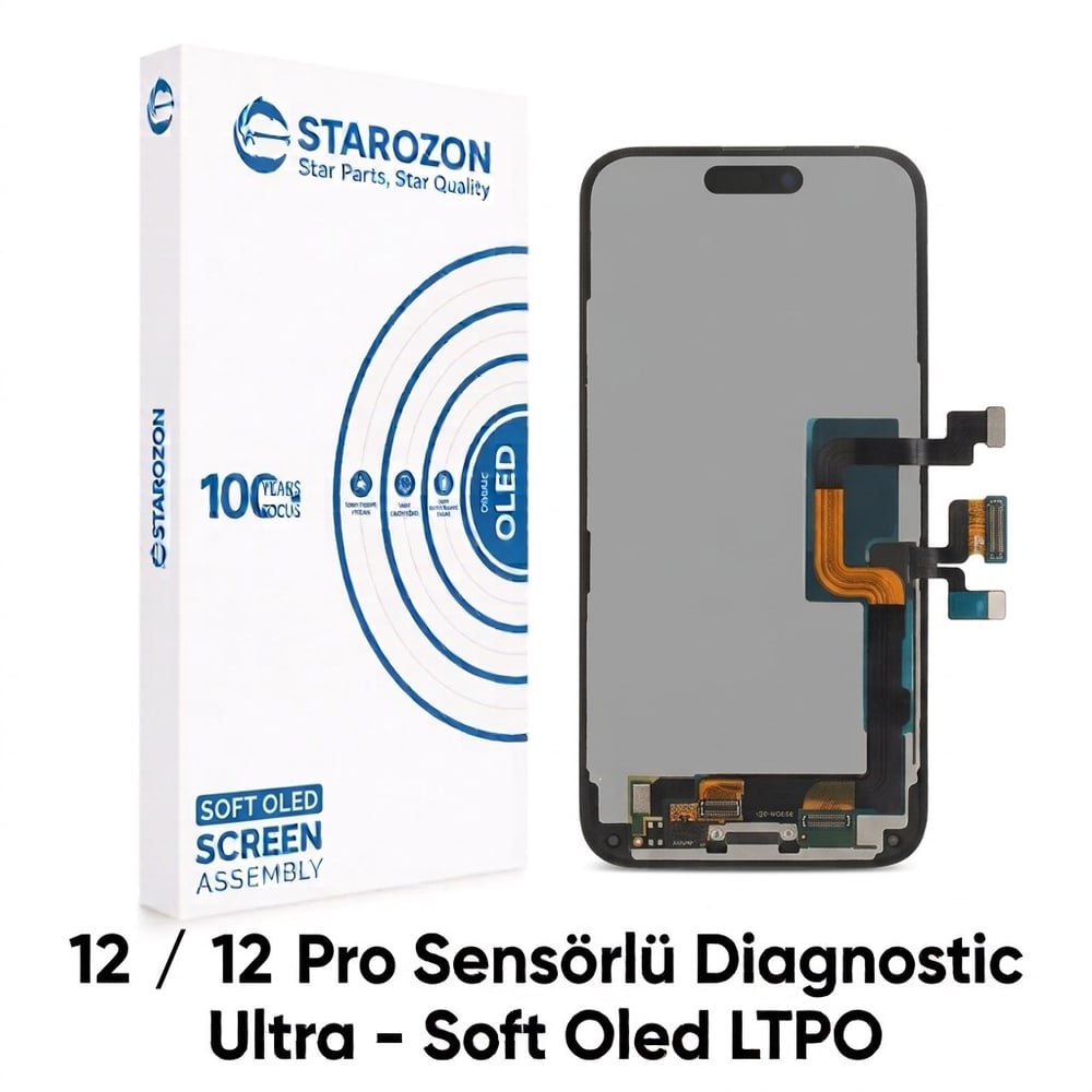 STAROZON - iPhone 12 / 12 Pro Sensörlü Diagnostic ULTRA-SOFT Ekran Panel