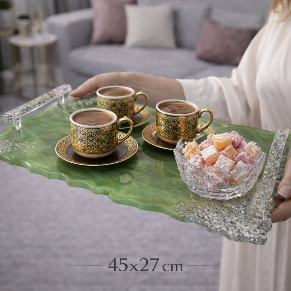 Luxury Green - Büyük Tepsi Yeşil (45x27cm)
