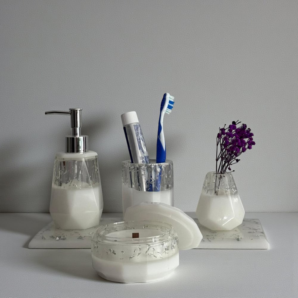 White Aura Banyo Sabunluk Seti