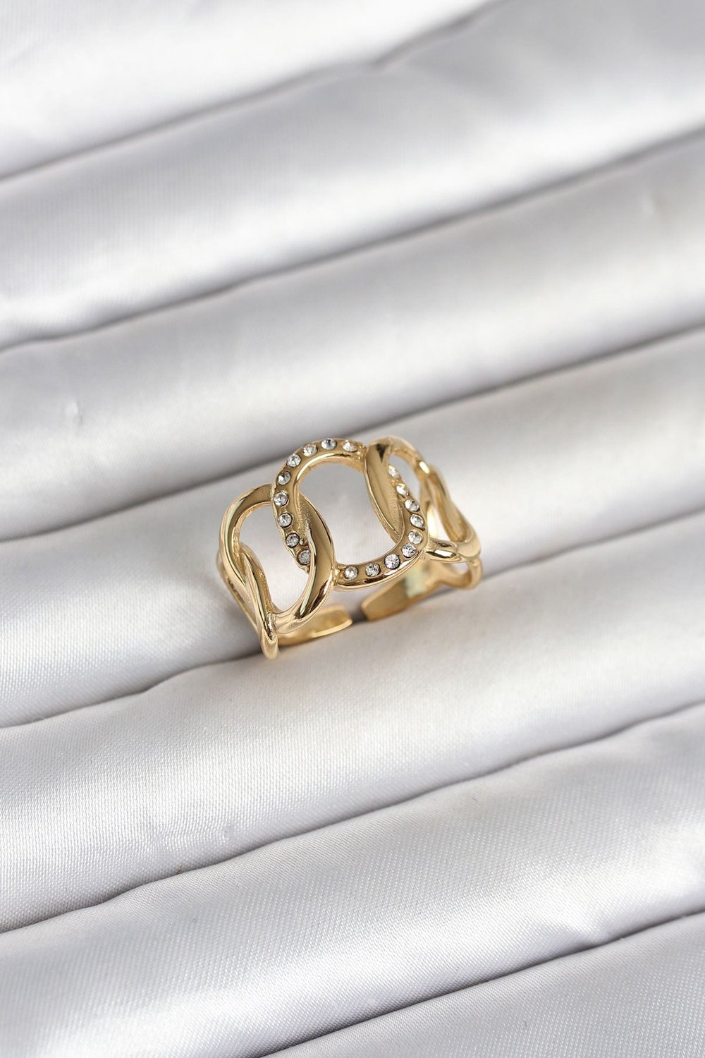 316L Çelik Gold Renk Samanyolu Model Kadın Yüzük
