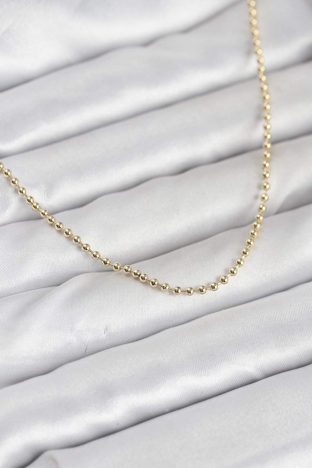 CM 14K Gold Renk Top Zincirli Model 60 cm Kadın Kolye