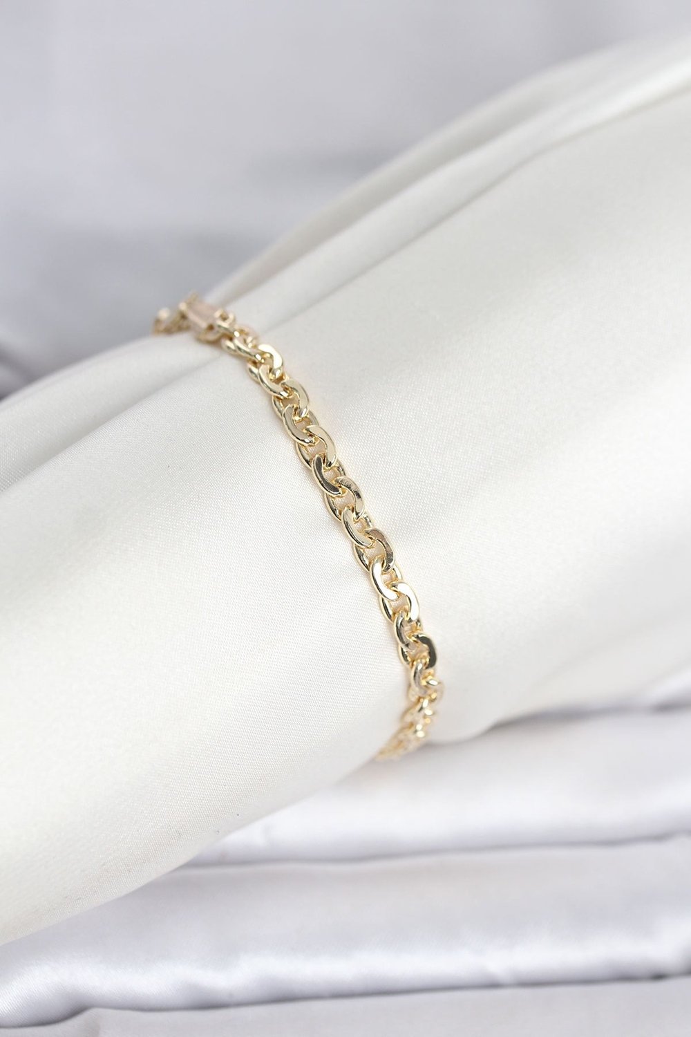 CM 14K Gold Renk Zincir Model Kadın Bileklik