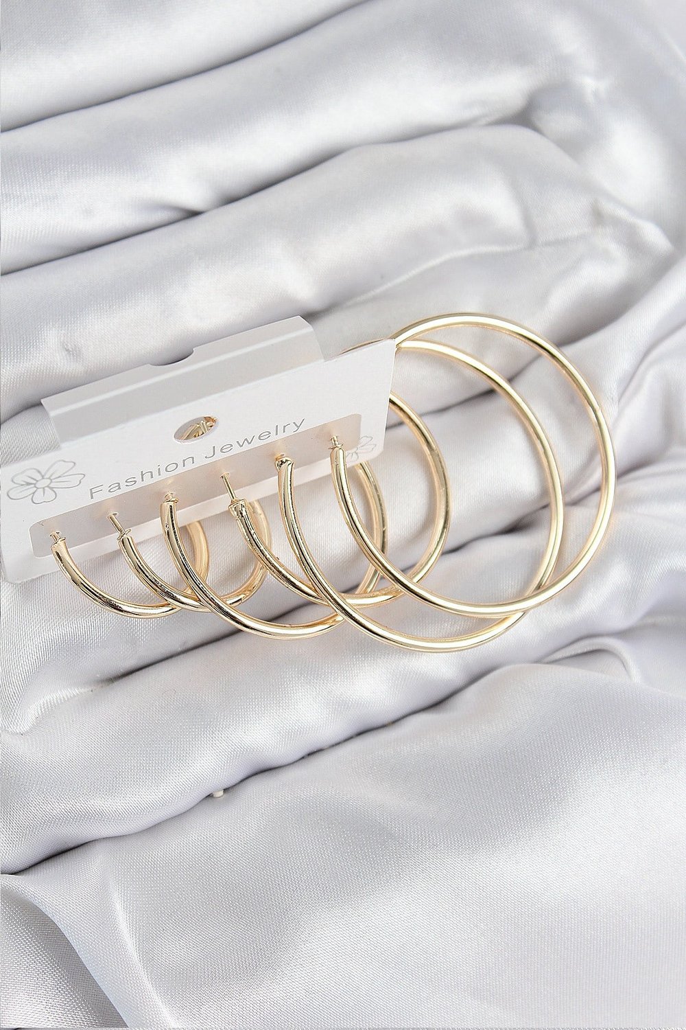 Pirinç Halka Model Gold Renk Kadın Set Küpe
