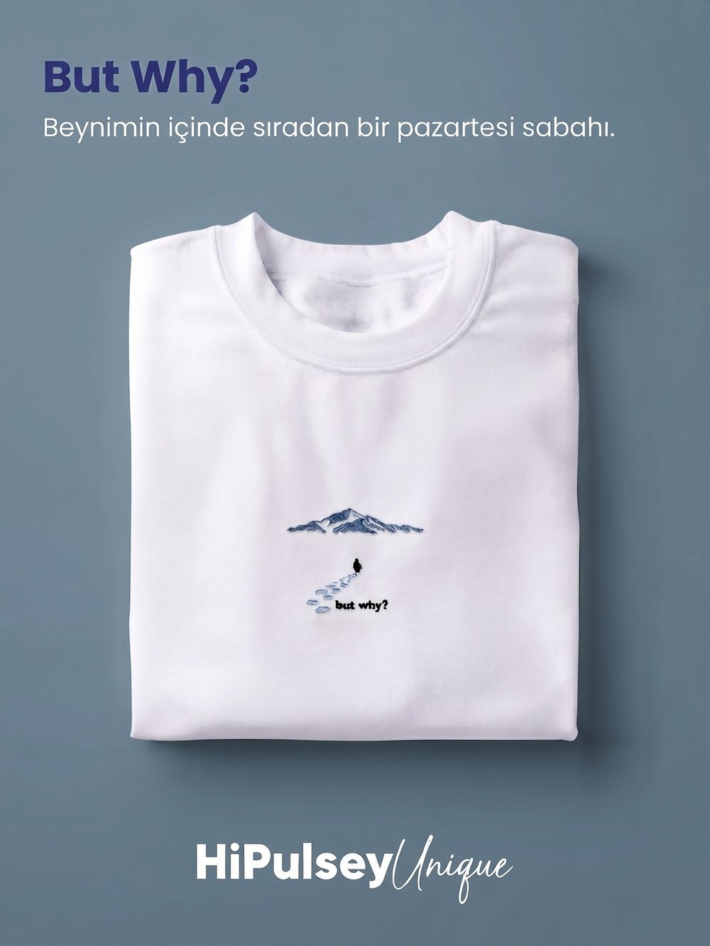 But Why: Premium Nakışlı Rahat Kalıp Unisex Sweatshirt