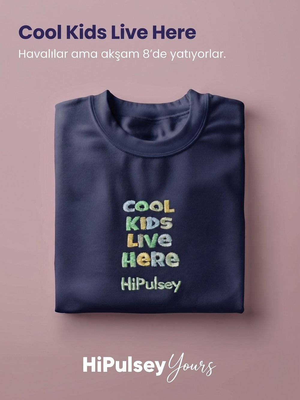 Cool Kids Live Here: Premium Nakışlı Rahat Kalıp Unisex Sweatshirt