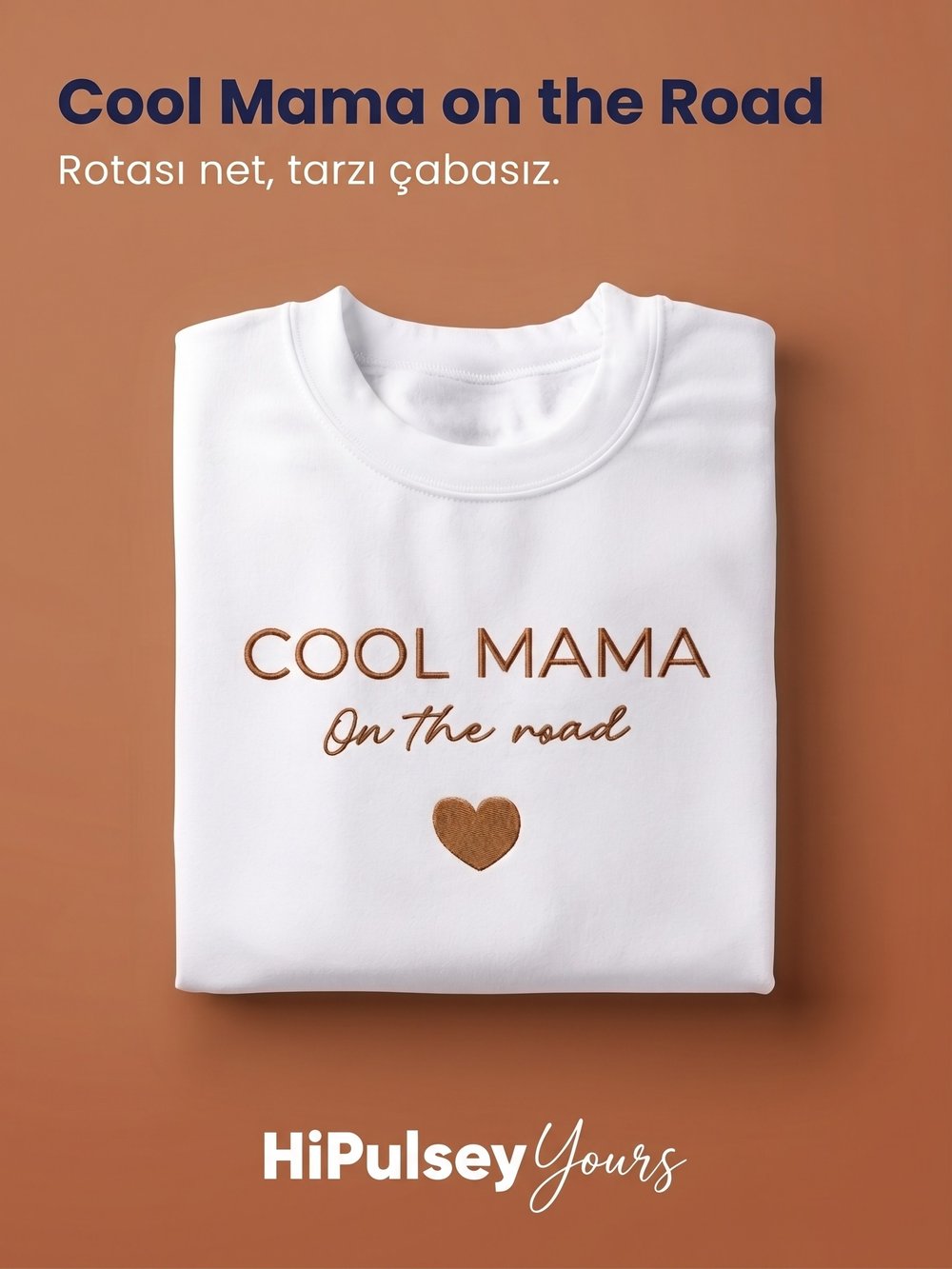 Cool Mama On The Road: Premium Nakışlı Rahat Kalıp Sweatshirt
