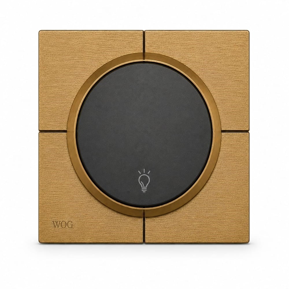 OVİVO WOG Nirvana Antik Gold Light Anahtar (Metalik Siyah Düğmeli) - Çerçeve Dahil