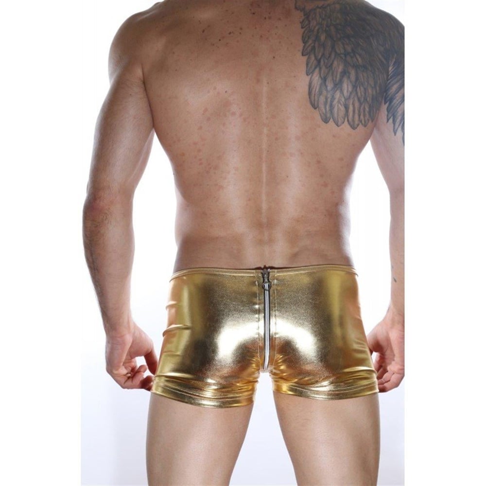 Erkek Sarı Renkli Fantezi Giyim Arkası Fermuarlı Boxer HF012111 
