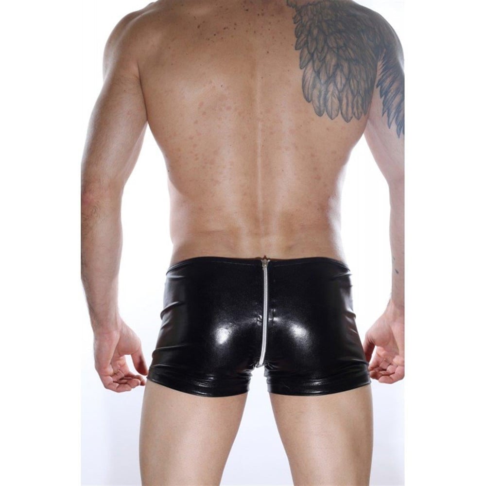 Erkek Siyah Renkli Fantezi Giyim Arkası Fermuarlı Boxer HF012110 