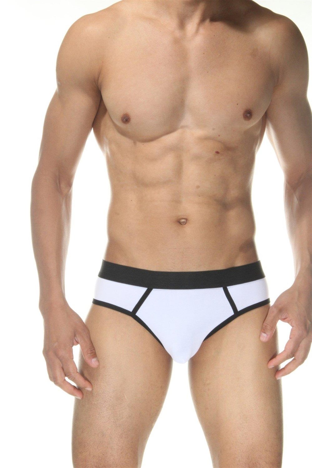 Erkek Beyaz Fantezi Giyim Biyeli Jockstrap HF102111 