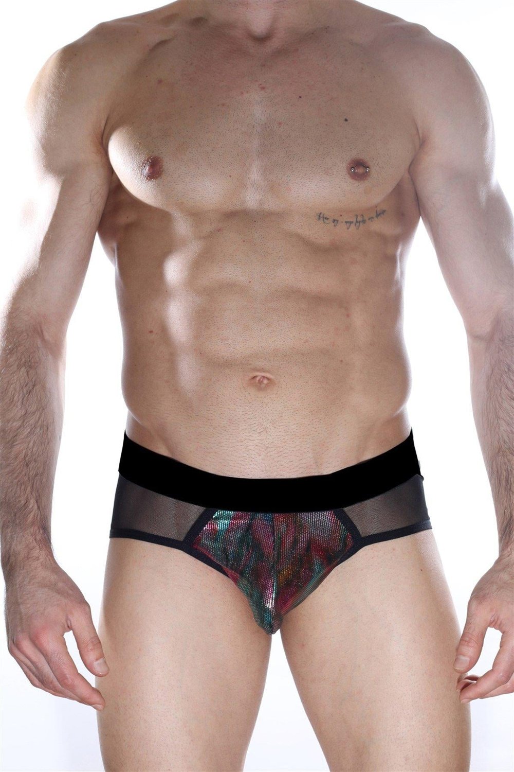 Erkek Çok Renkli Fantezi Giyim Transparan Desenli Jockstrap HF012150 