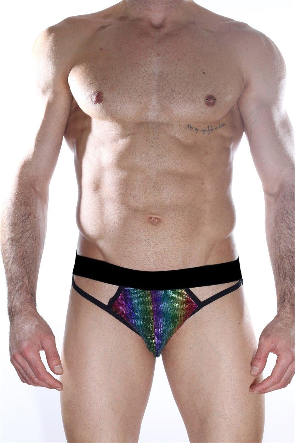 Erkek Çok Renkli Fantezi Giyim Parlak Desenli Jockstrap HF012143 