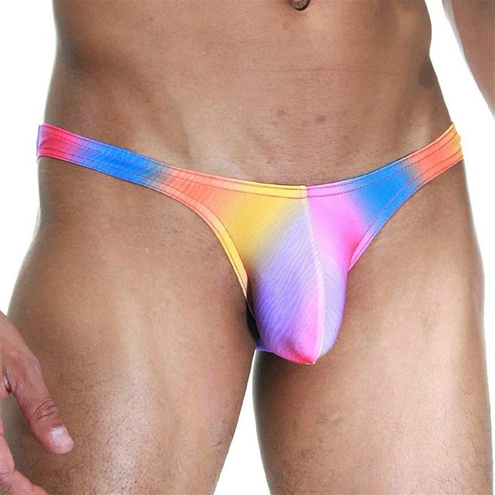 Erkek Çok Renkli Fantezi Giyim Gökkuşağı Desenli Slip HF021812 