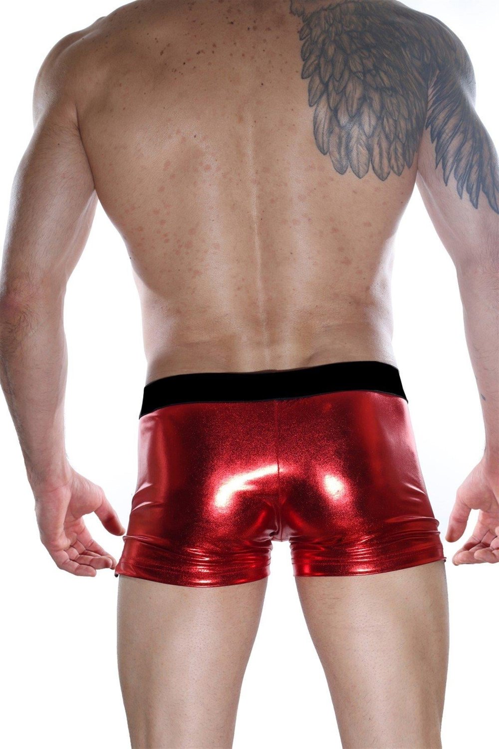 Erkek Kırmızı Fantezi Giyim Deri Görünümlü Boxer HF012102 