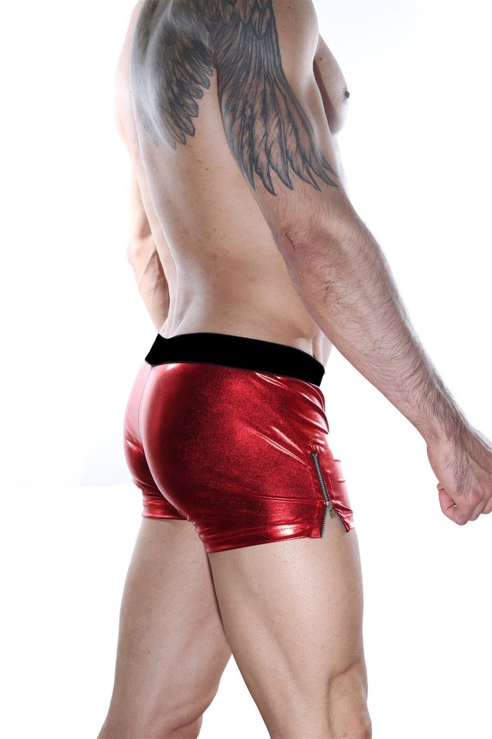 Erkek Kırmızı Fantezi Giyim Deri Görünümlü Boxer HF012102 