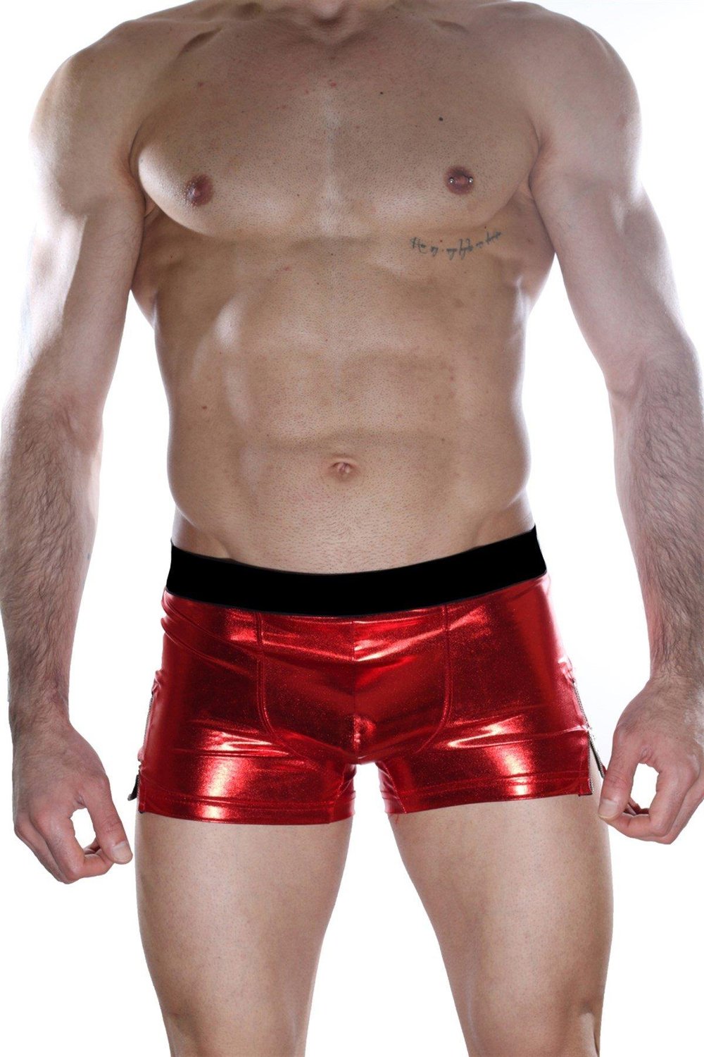 Erkek Kırmızı Fantezi Giyim Deri Görünümlü Boxer HF012102 