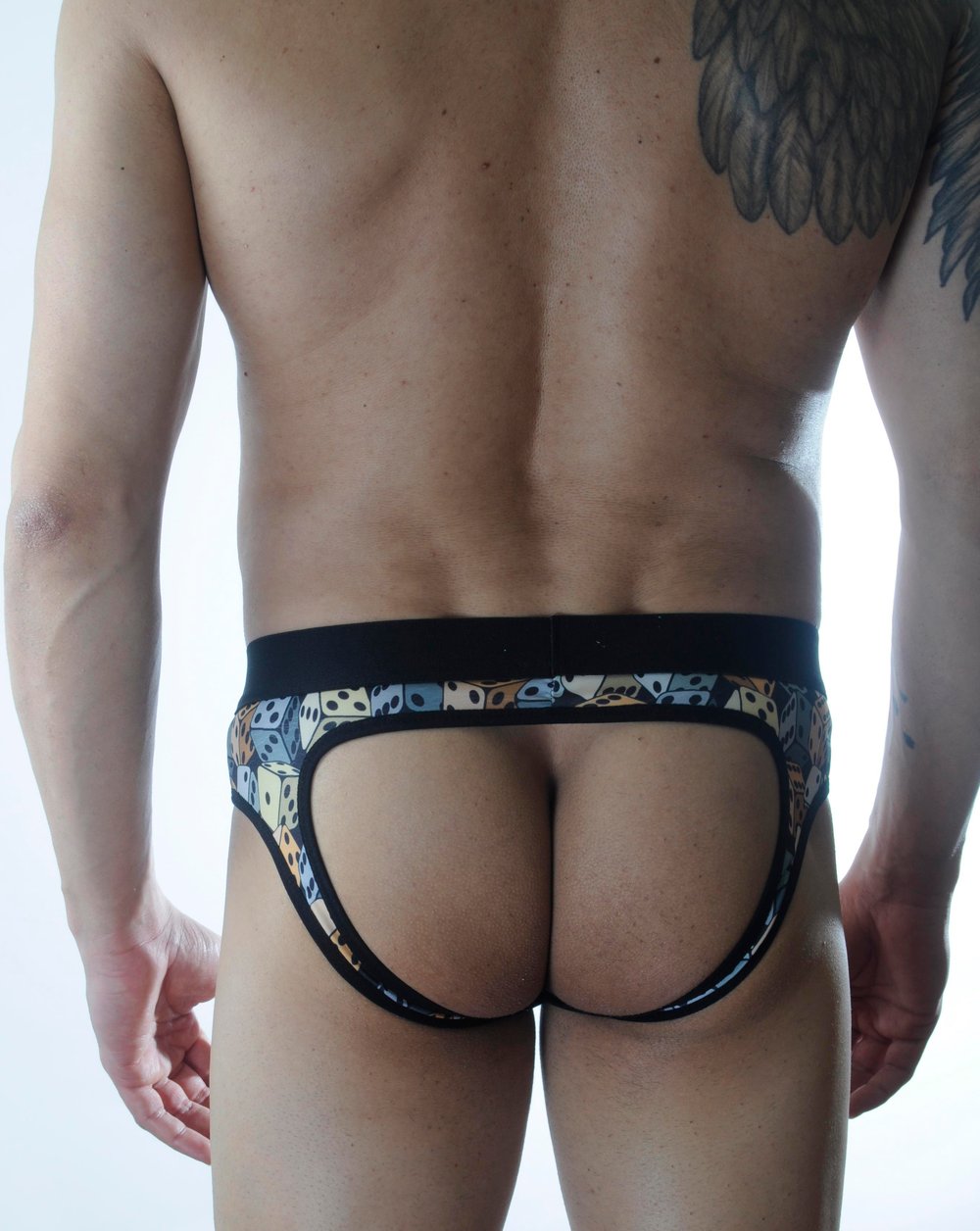 Erkek Çok Renkli Fantezi Giyim Zar Desenli Jockstrap HF301174 