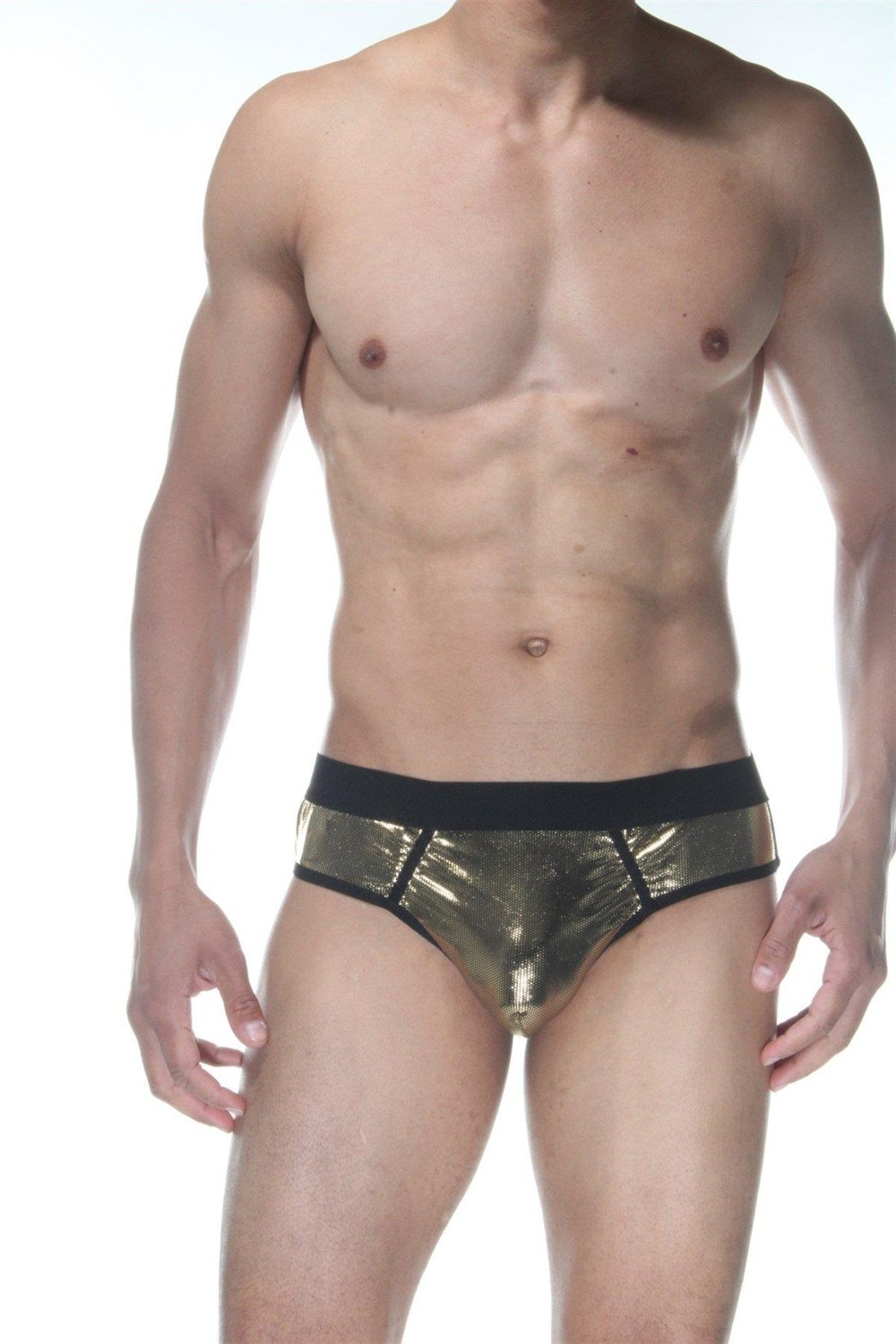 Erkek Sarı Fantezi Giyim Parlak Jockstrap HF102122 