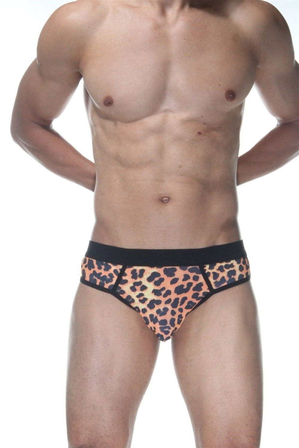Erkek Çok Renkli Fantezi Giyim Leopar Desenli Jockstrap HF102130 