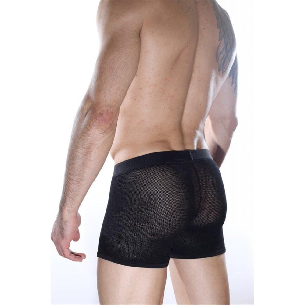 Erkek Siyah Renkli Fantezi Giyim Transparan File Boxer HF012162 