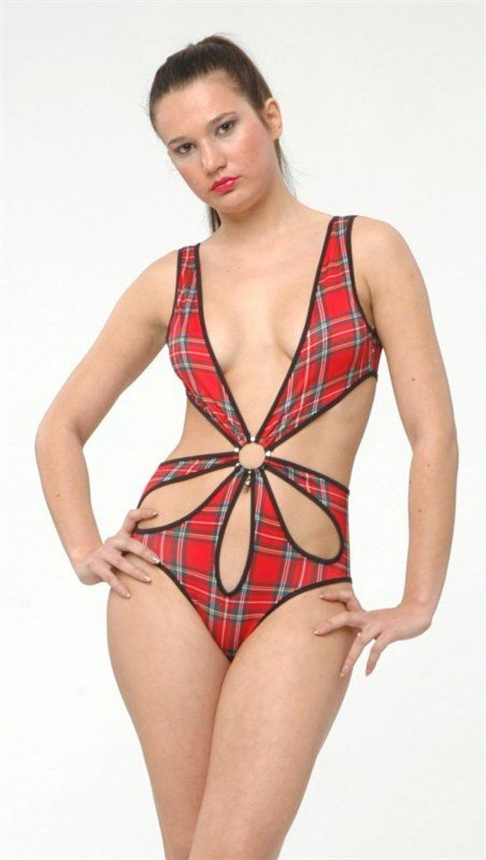Çok Renkli Fantezi Giyim Desenli Çiçek Dekolteli Body HF091214 