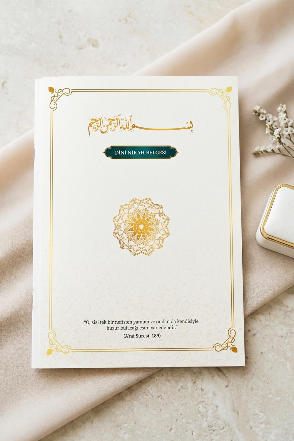 Dini Nikah Belgesi A5 | Özel Tasarım Nikah Belgesi