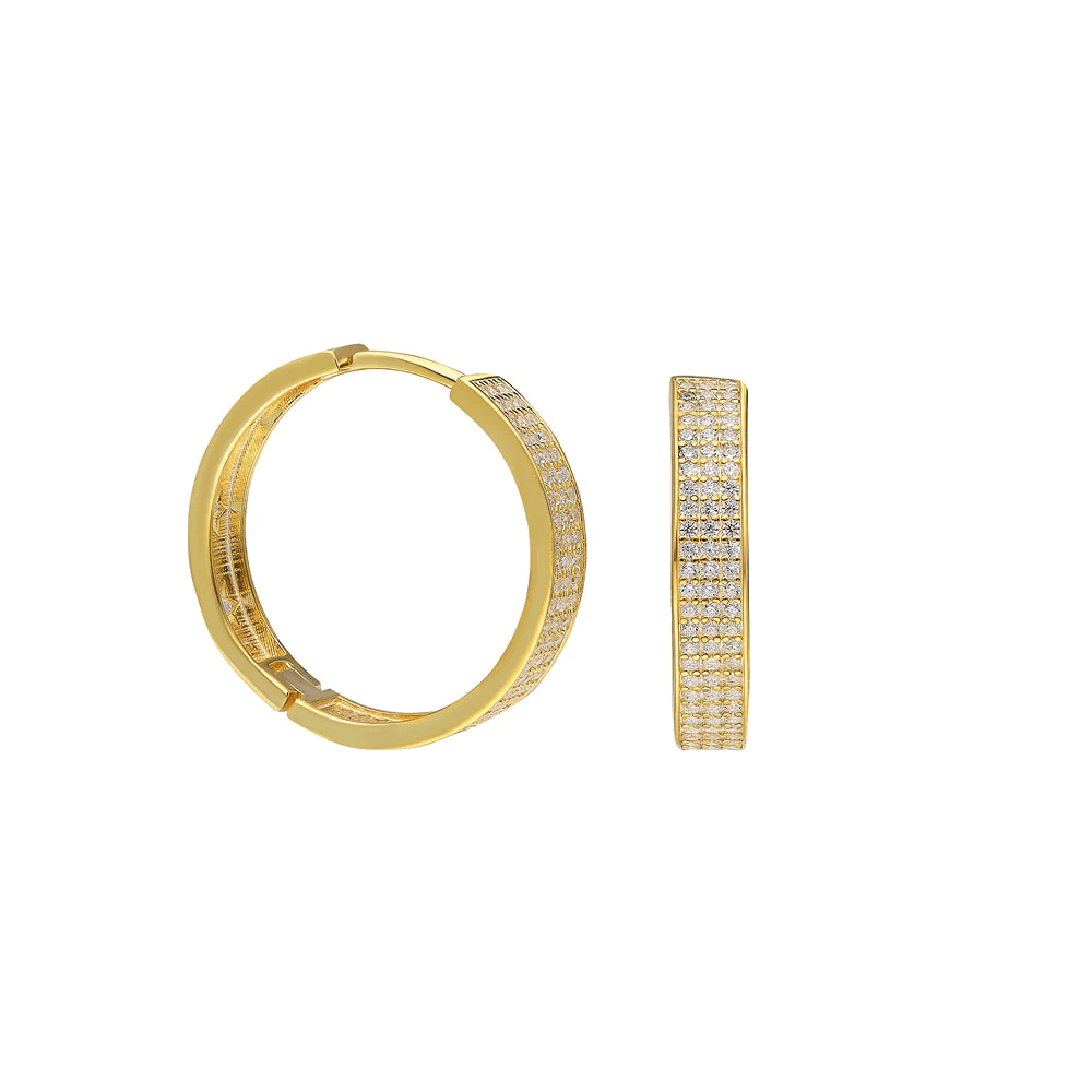 3 Sıra Taşlı Küpe 718880 Gold