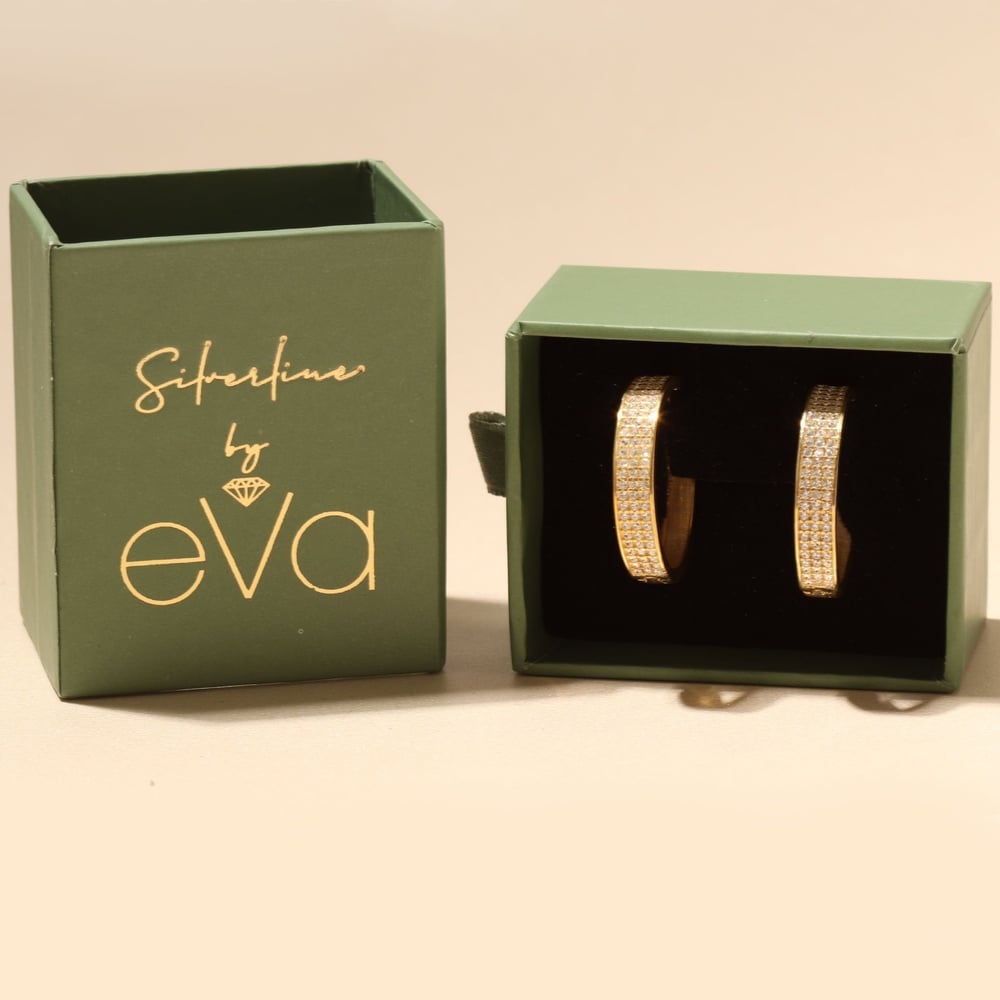 3 Sıra Taşlı Küpe 718880 Gold