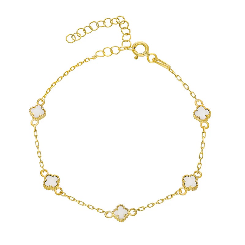 Beyaz Yonca Bileklik 718539 Gold