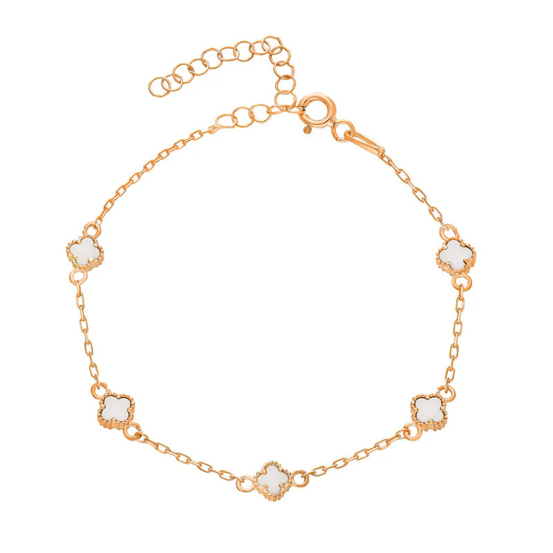 Beyaz Yonca Bileklik 718539 Gold