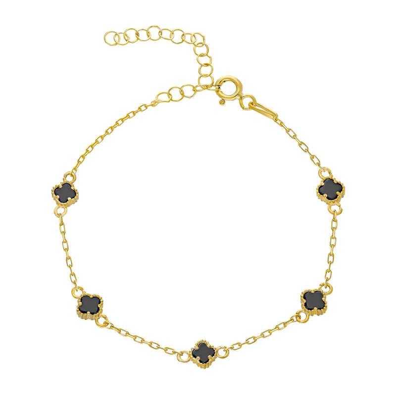 Siyah Yonca Bileklik 718536 Gold