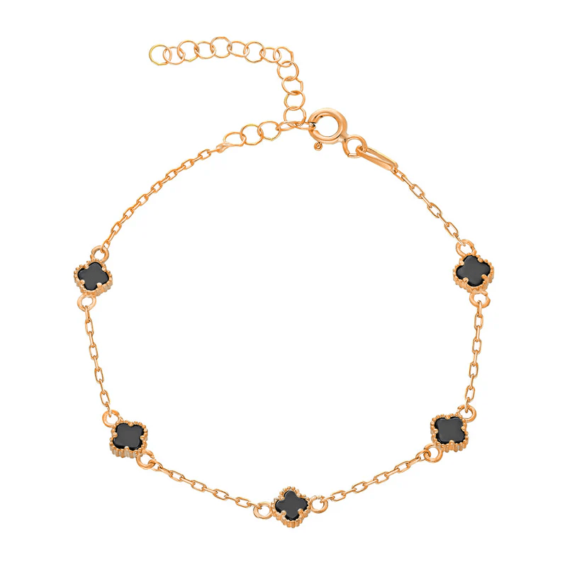 Siyah Yonca Bileklik 718536 Gold
