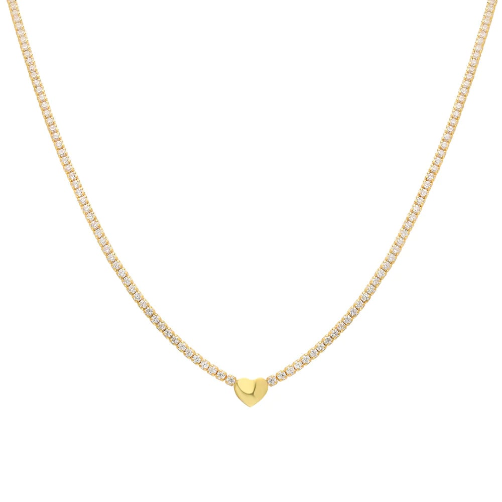 Taşlı Kalp Kolye 718917 Gold