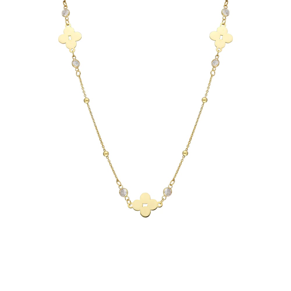 Yonca Zincir Kolye 718947 Gold