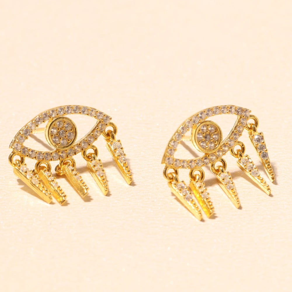 Zirkon Göz Küpe 717079 Gold
