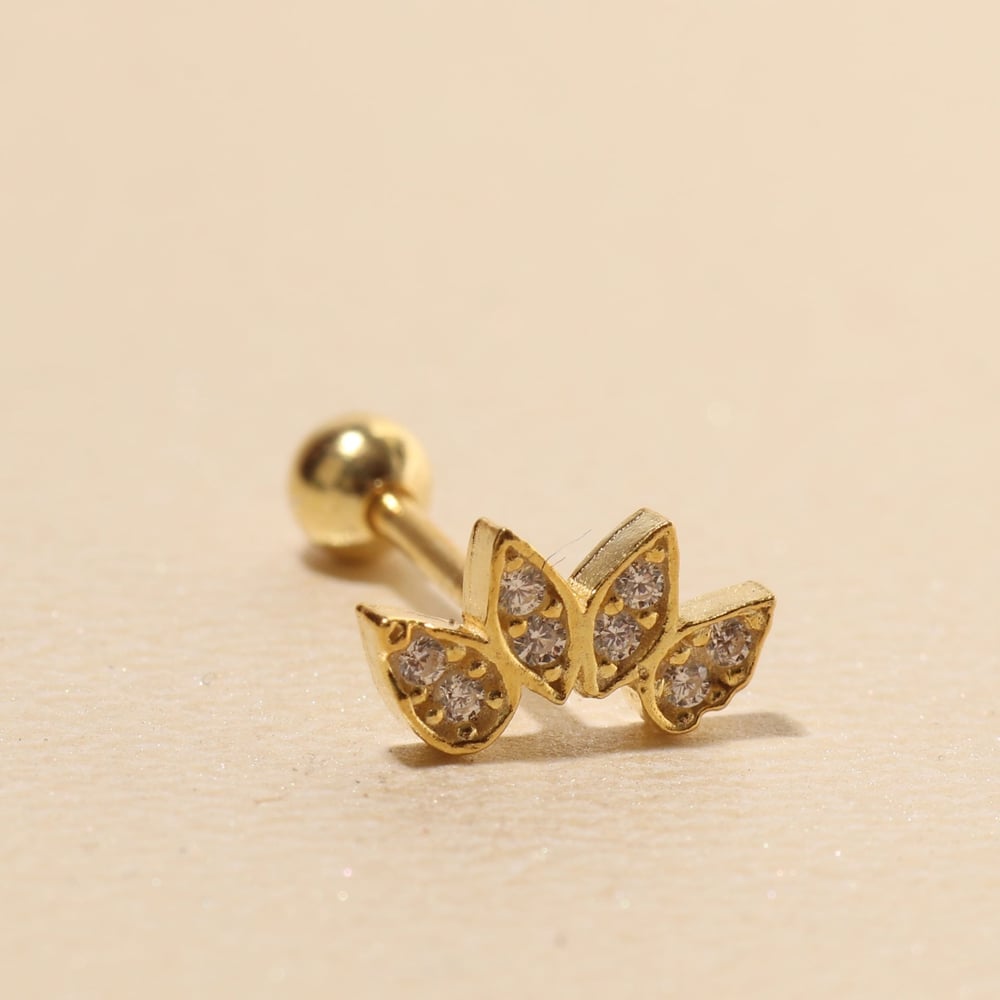Zirkon Piercing 717116 Gold