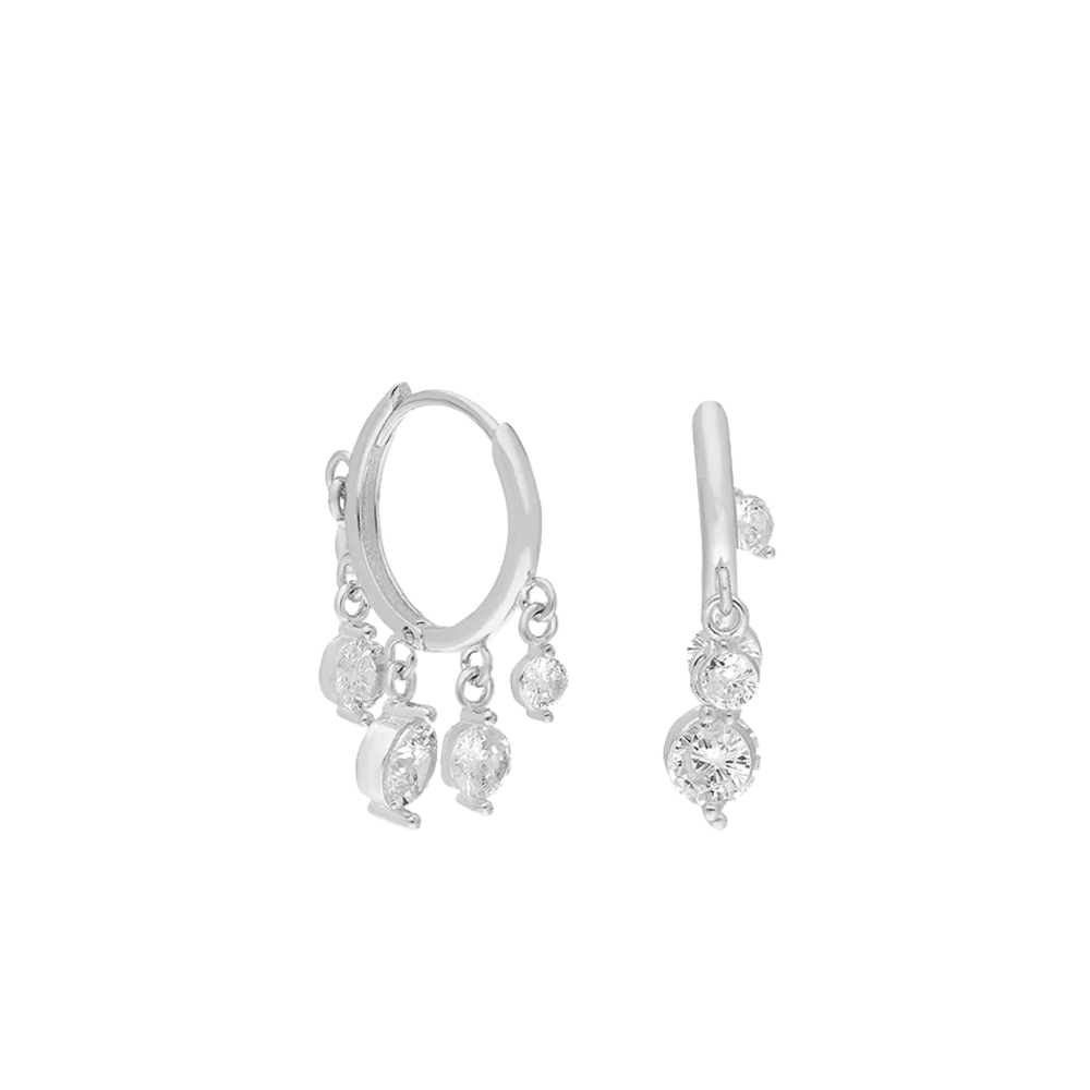 Zirkon Taşlı Halka Küpe 718896 Silver