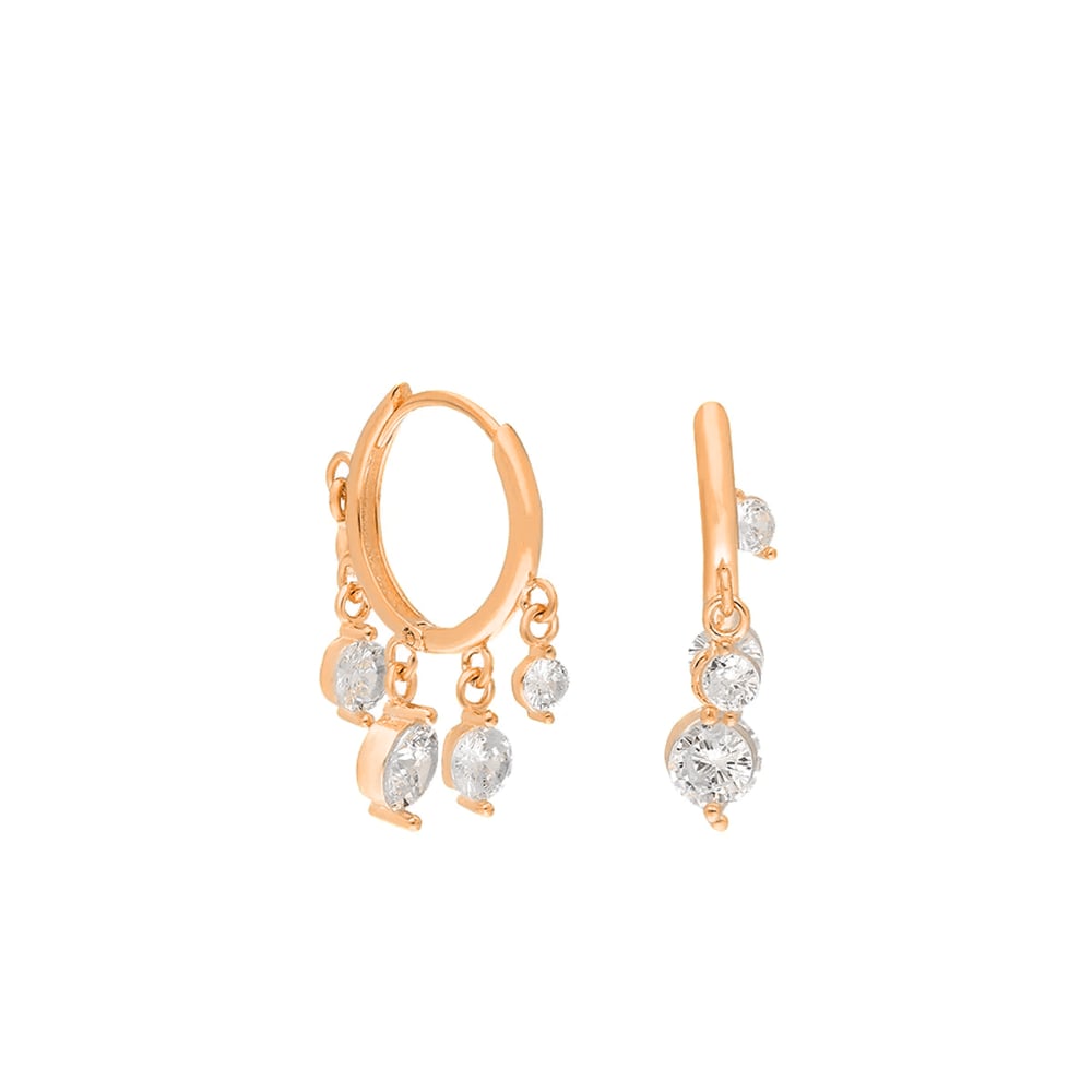 Zirkon Taşlı Halka Küpe 718896 Silver