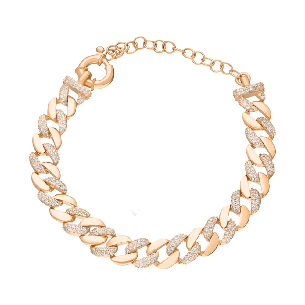 Zirkon Zincir Bileklik 718501 Gold
