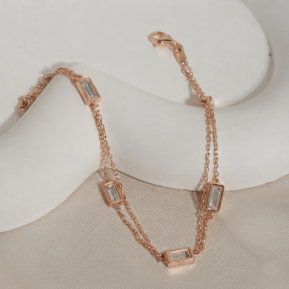 Zirkon Taşlı Zincir Bileklik 718556 Rose