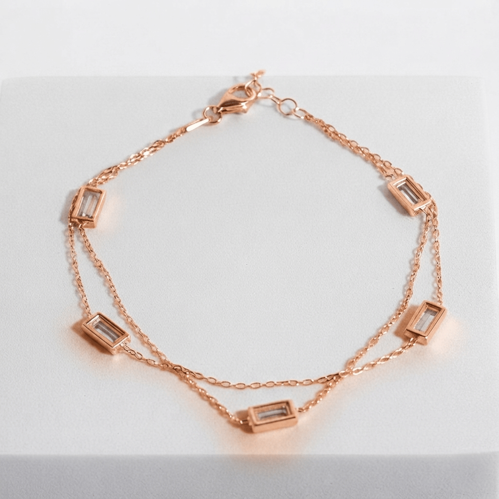 Zirkon Taşlı Zincir Bileklik 718556 Rose