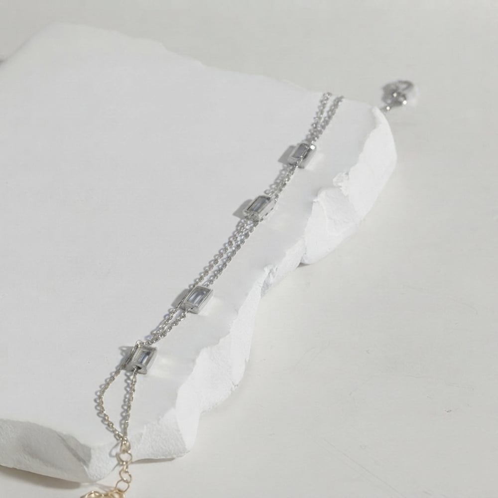 Zirkon Taşlı Zincir Bileklik 718556 Silver