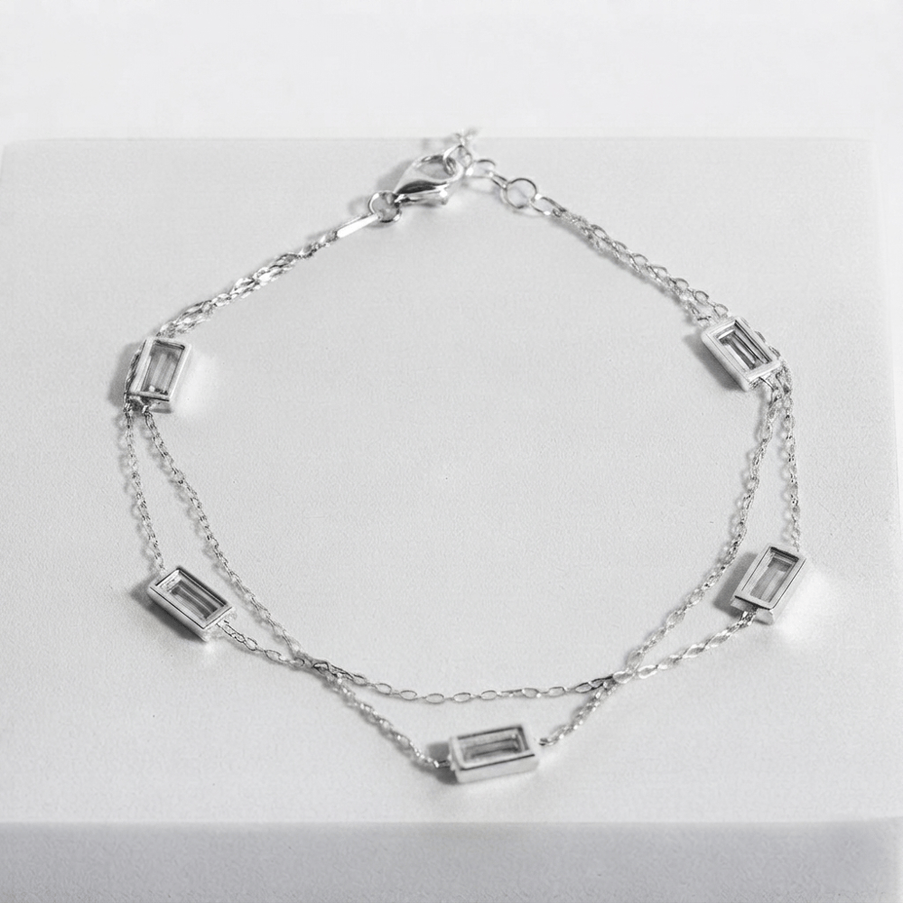 Zirkon Taşlı Zincir Bileklik 718556 Silver