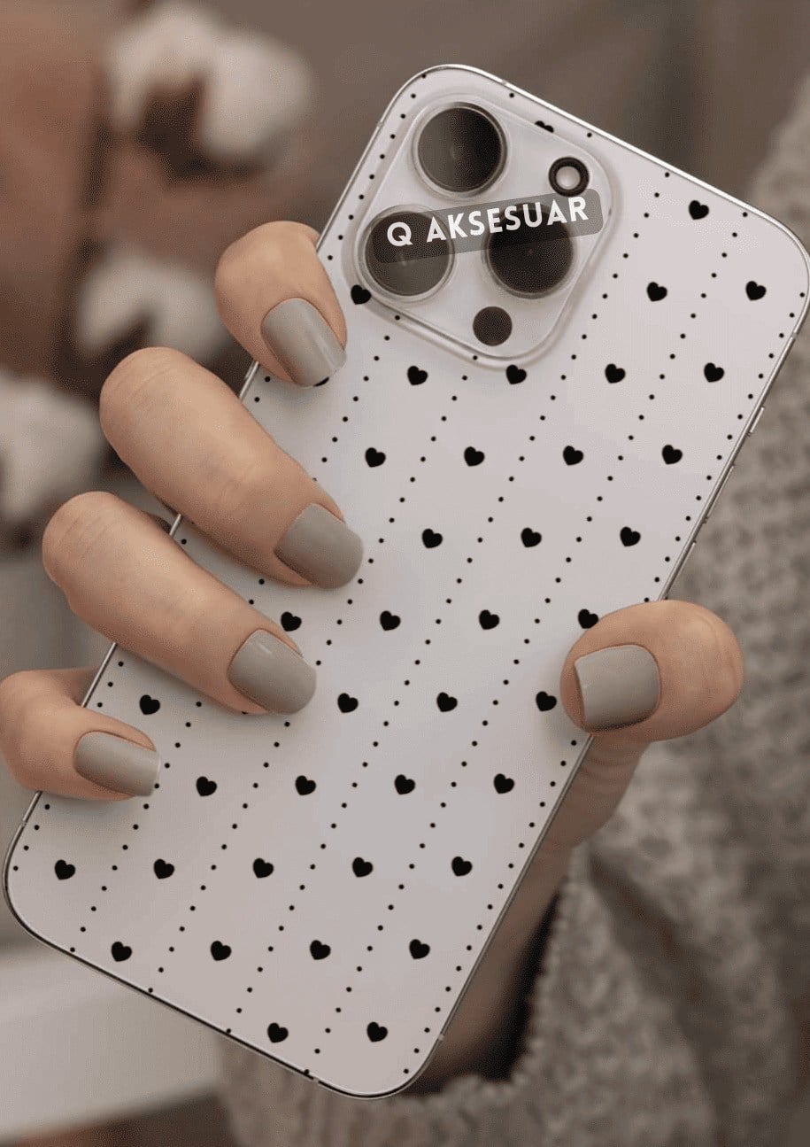 İphone Uyumlu Mini Kalpler  Tasarımlı Şeffaf Telefon Kılıfı (Model Seçiniz)