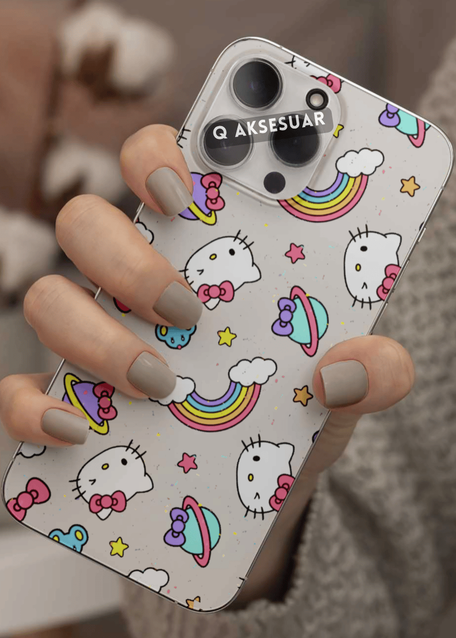 Samsung Galaxy Uyumlu Hello Kitty Tasarımlı Şeffaf Telefon Kılıfı (Model Seçiniz)