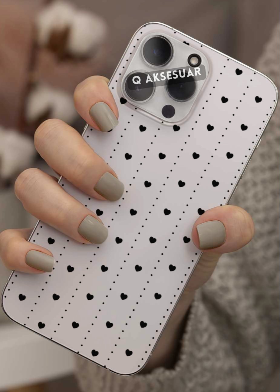 Samsung Galaxy Uyumlu Mini Kalpler Tasarımlı Şeffaf Telefon Kılıfı (Model Seçiniz)