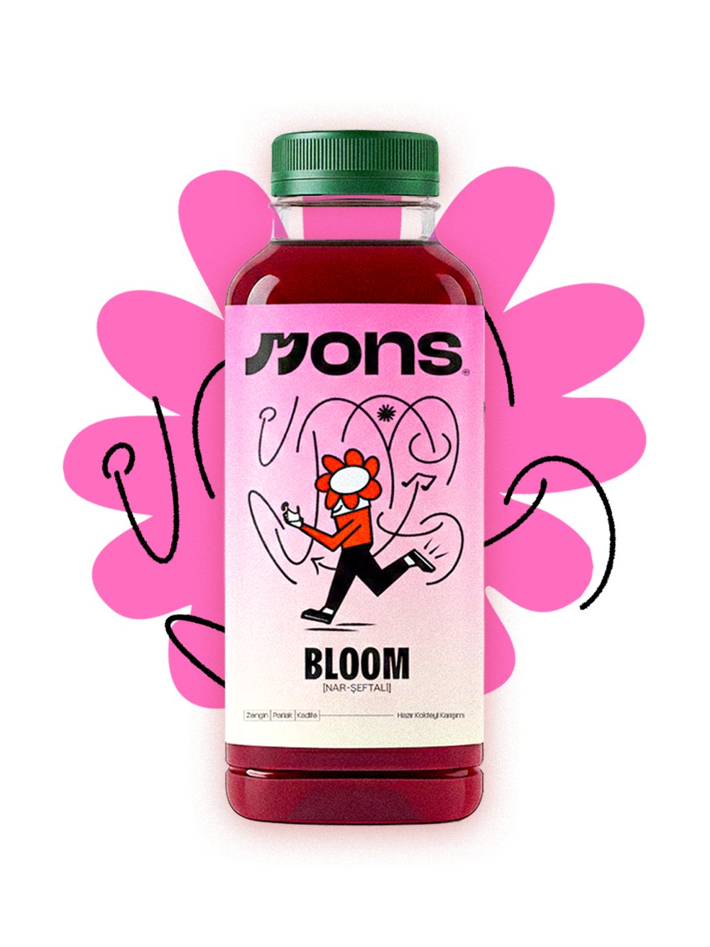 MONS Bloom – Nar Şeftali Kokteyl Karışımı (1L)
