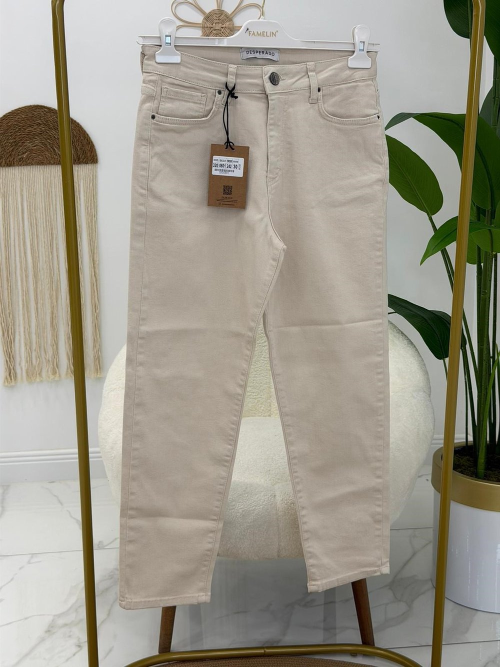0601 Bej Kot pantolon