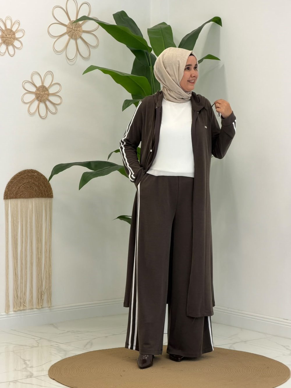 5117 Kahverengi Şeritli Takım