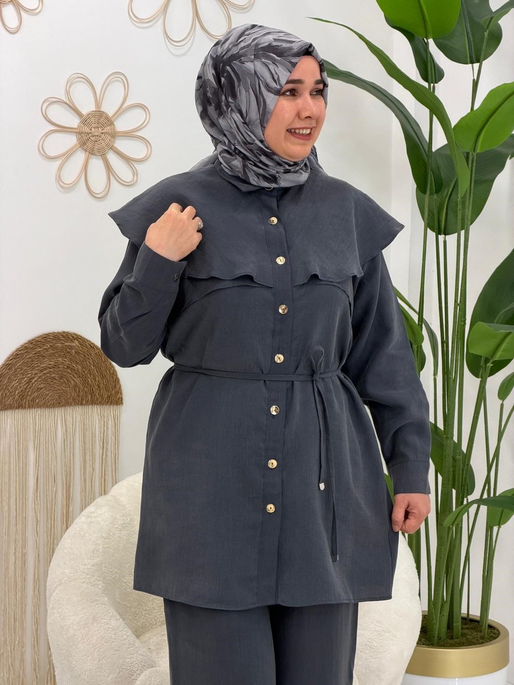 Antrasit Pantolonlu Takım